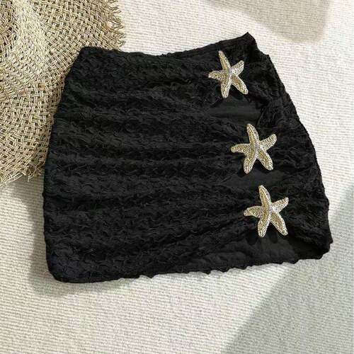 Summer Women's Fashion New Sparkly Sequined Starfish Buckle