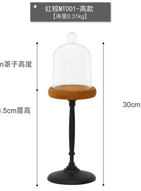 正品微景观永生花木头底座摆件 明防尘罩装品饰蛋 森透林系甜品台