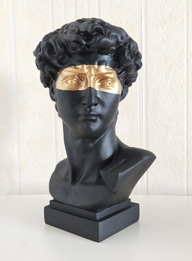 像28cm小卫大卫蒙HCF30-10像眼艺术头树脂仿抽石膏雕桌面欧式风雕