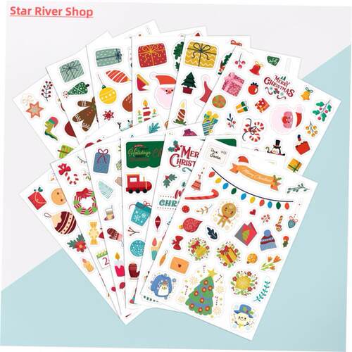 Christmas 12 cartoon transparent stickers PVC Halloween gift