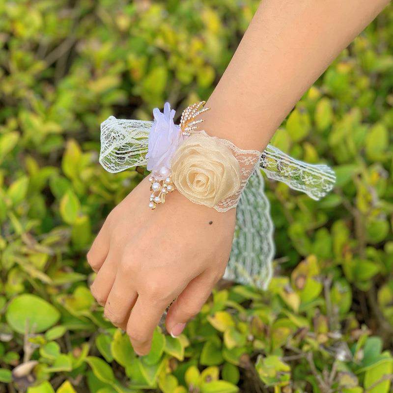 /手腕花新娘姐伴妹团结手花森系韩式婚礼婚手环父亲娘新郎伴郎胸