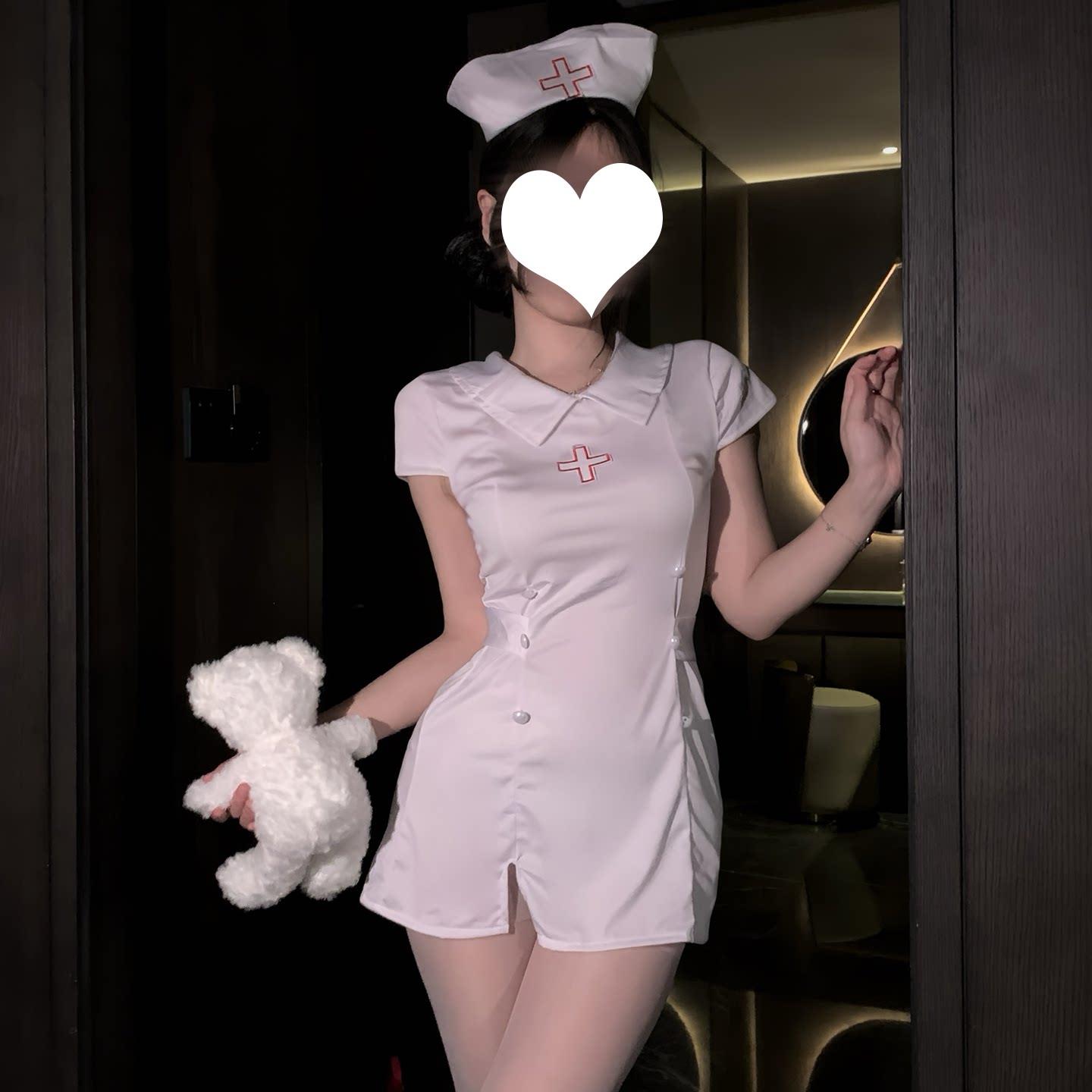 qqny高级制服性感护士套装女角色扮演精品肚兜上班服纯欲日式制服