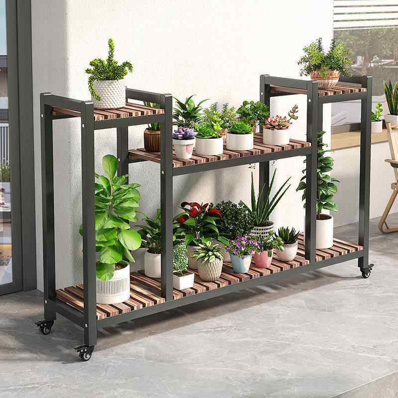 花架阳台2025新款落地式层架客厅可移动植物架多肉花盆置物架阳台