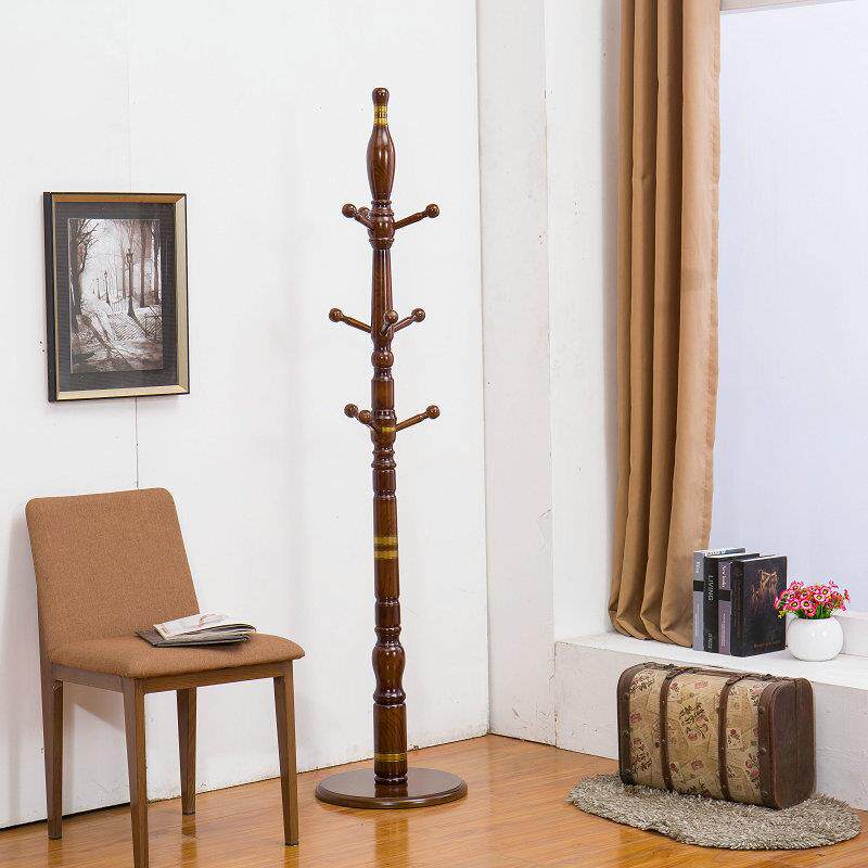 新款B-302#木质衣服架 腊木衣帽架 实木家用韩式衣帽架落地