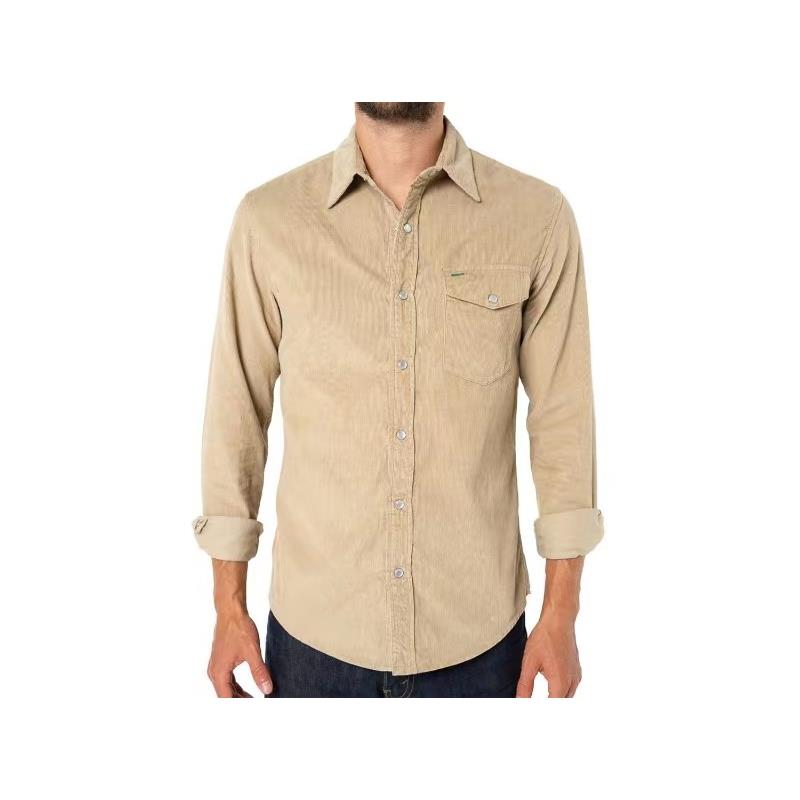 Solid color long sleeve casual open shirt for men