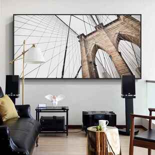 凝注幅视角筑现代简约建装饰画大幅凝望视角工业办公室挂风画横别