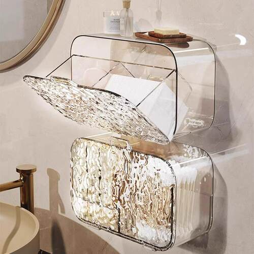 Wall-mounted transparent dust-proof compartmentalized storag