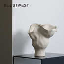 博西家居 创意花瓶景德镇陶瓷摆件落地大号插花复古花器侘寂风