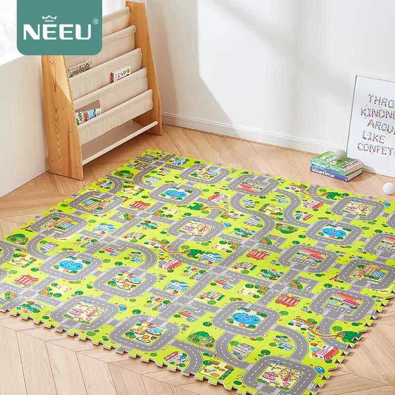 正品e垫eu泡沫地垫拼接城市交通场景图地垫室卧爬爬垫拼图地n爬行