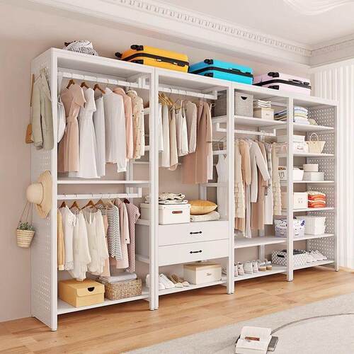 开放式洞洞板衣柜卧室家入用落地帽间BTS网红步衣式金属衣挂柜衣