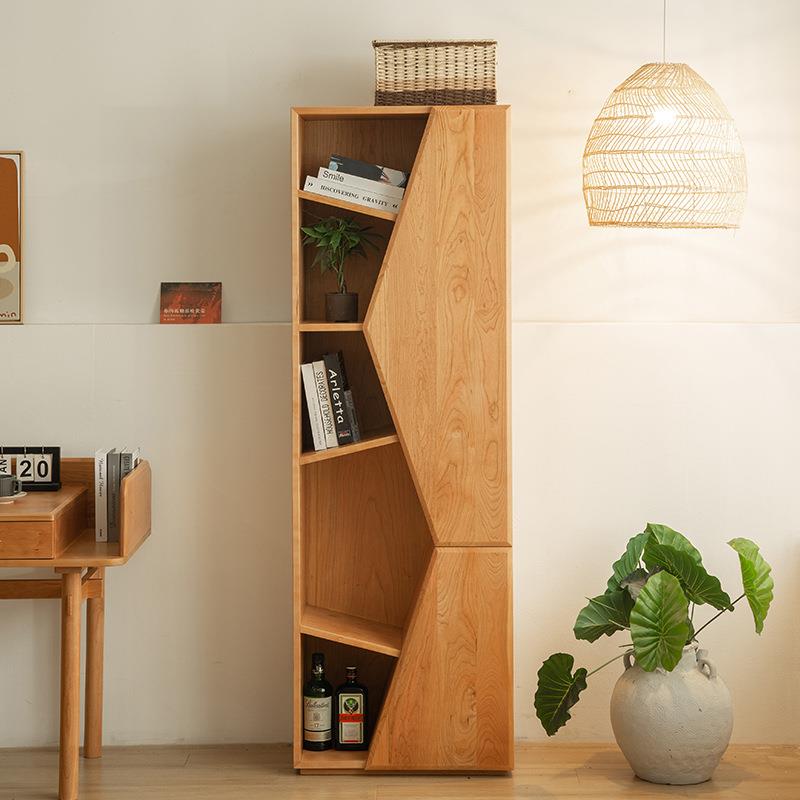 北欧樱桃木实木书柜简易实木榫卯书架现代简约收纳柜