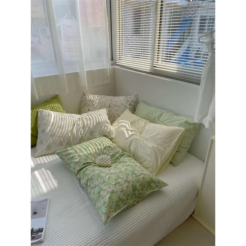 6B76梨梦 【枕套单品】ins田园小清新碎花纯色单人40支纯棉枕