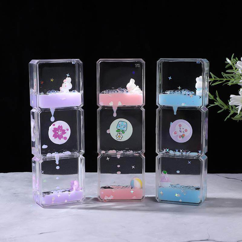 创意现代简约彩色油滴油漏沙漏计时器送学生儿童生日礼品桌面摆件