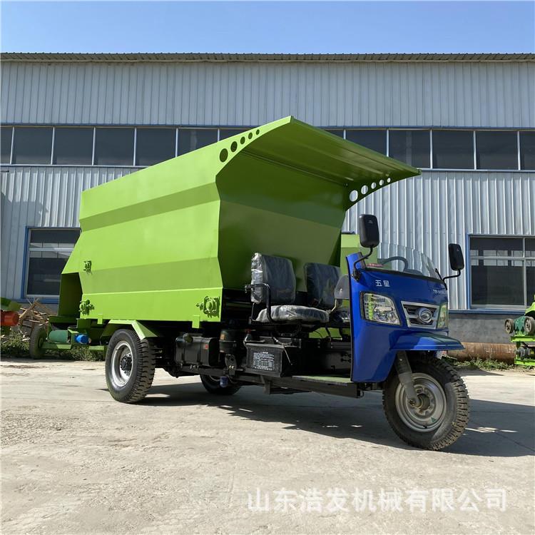 羊圈自槽全动下料车人工自走式三轮撒IAQ料车养殖场青储料投省料