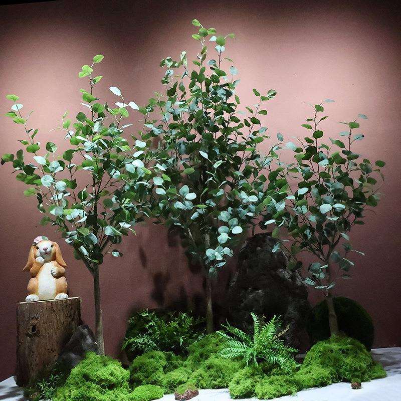 仿真尤加利树金钱树假绿植造景装饰假树大型植物盆栽室内客厅落地