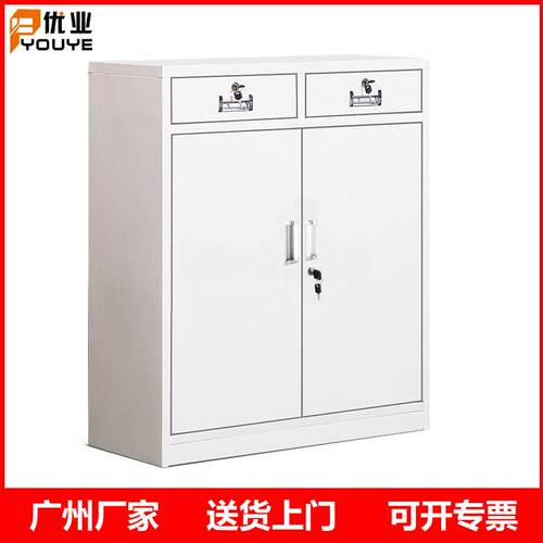 双门两抽矮柜钢制资料文件柜办公铁皮柜档案厂家定制办公储物柜