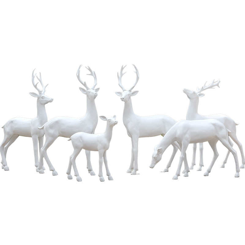 户外园林玻璃钢鹿群雕塑景区小品商场美陈花园公园住宅摆件工艺品