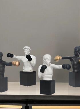 北欧人物雕像树脂摆件客厅电视柜高级感艺术品样板房办公室装饰品