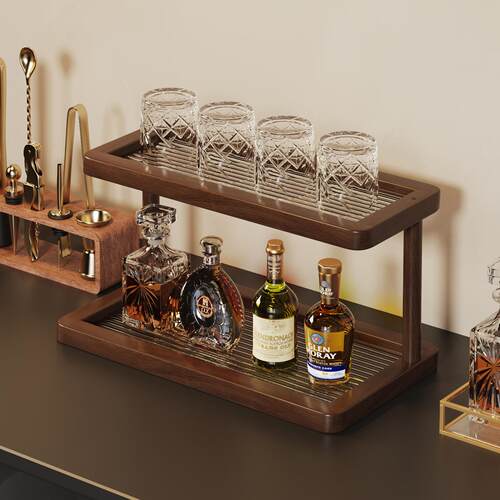 Multi-layer storage rack, minimalist bar glass and coffee cu