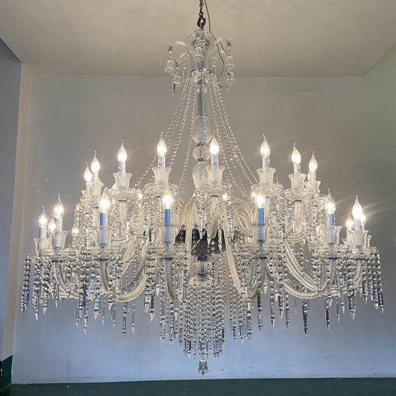 欧式轻奢客厅灯豪华酒店大堂宴会厅水晶灯loft复式楼中空大吊灯具