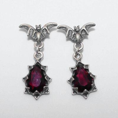 Fashion Personality Gothic Dark Night Bat Zircon Earrings Me