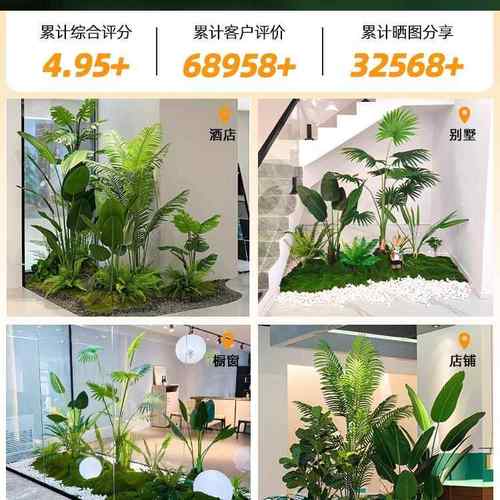 仿真植造景组合装饰假植物庭绿观院橱窗布置摆VJO设室内景造氛围