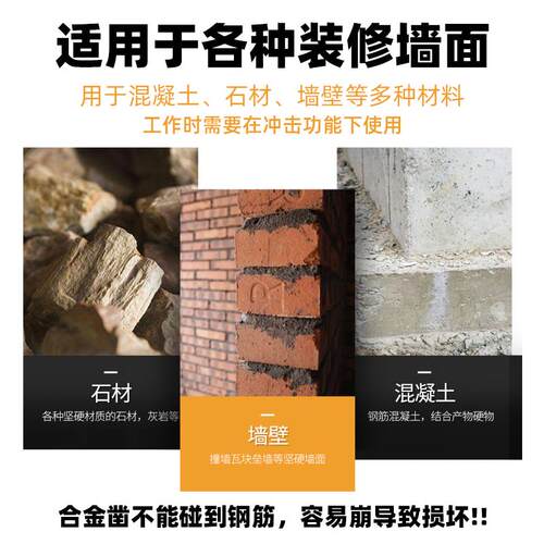 电锤冲钻头铲墙王圆铲柄方柄尖扁合金NJF凿头混凝土击槽电开镐凿