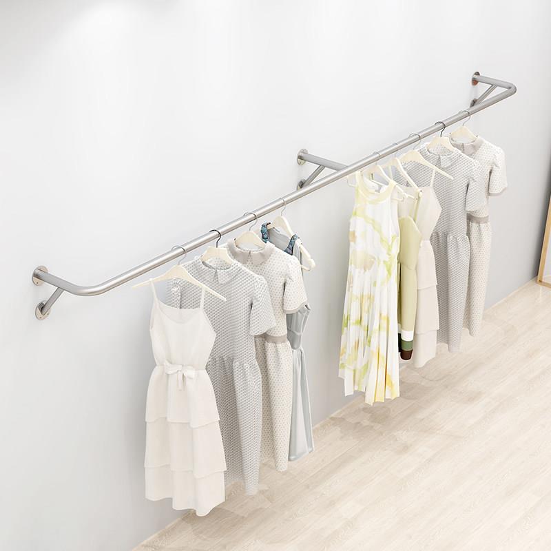 服装店展示架上墙侧挂不锈钢壁挂式女装童装专用货架网红挂衣架子