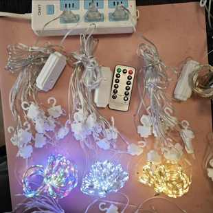 3带挂钩圣诞婚庆卧室装 LED铜线灯皮线灯窗帘灯串插电低压遥控3 饰