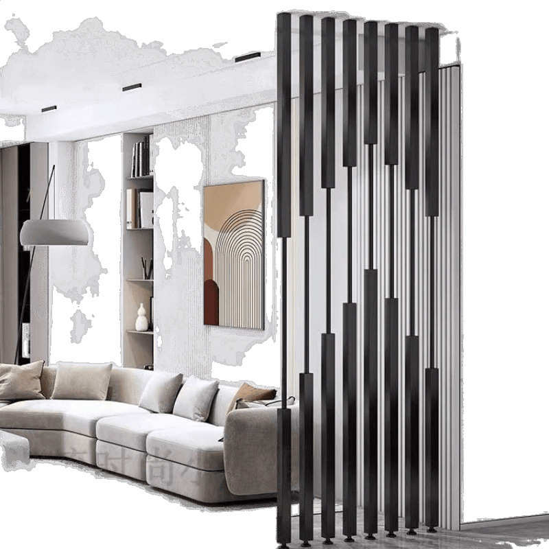 免打孔阳台镂空简约现代入户屏风隔断客厅网红玄关装饰格栅立柱墙