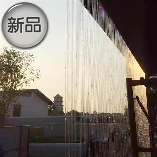 光纤流水屏风隔断拉线水帘墙水景瀑布室内瀑布造景喷泉水幕流水墙