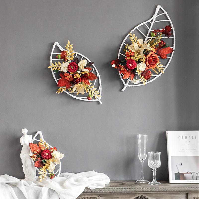 欧式田园家居仿真花壁挂花篮花艺套装墙面壁饰墙上挂饰墙壁装饰品