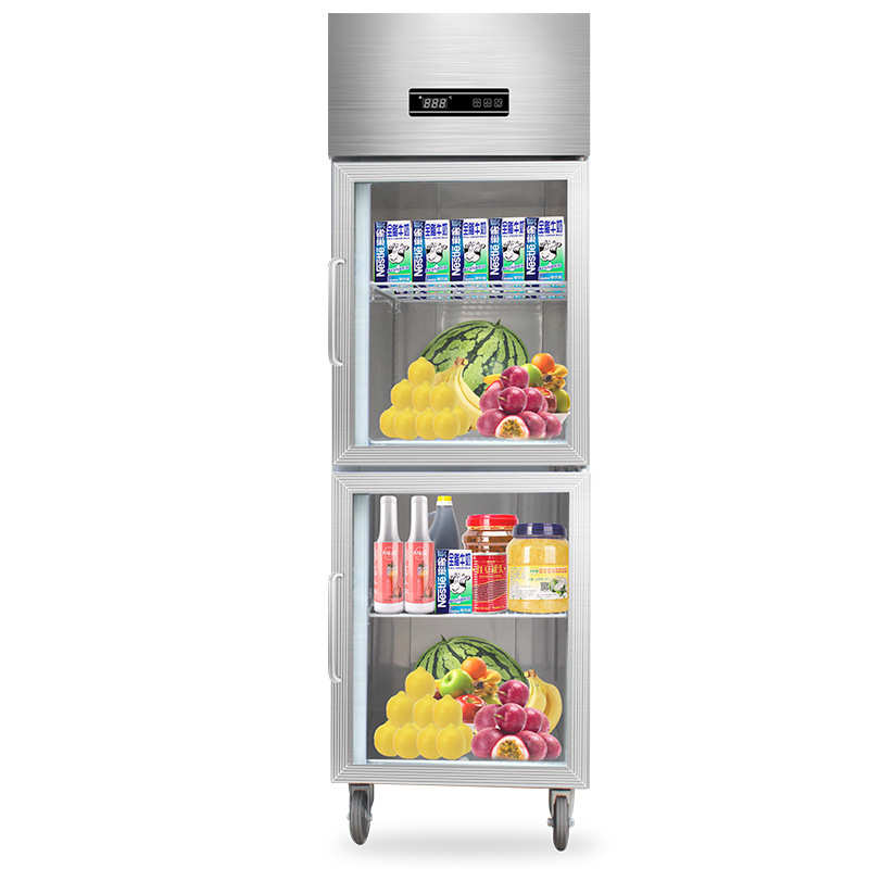 澜鑫餐饮奶茶店商用立式冷柜 双开门大容量冷藏水果保鲜 厨房冰箱