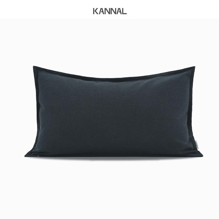 高档素年锦时』自然风黑灰色样素色棉麻靠垫欧北抱枕『板间民宿方