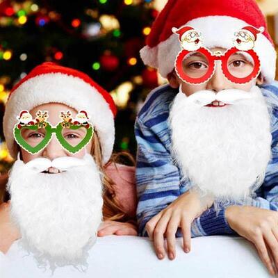 Christmas Simulated Beard Santa Claus White Beard X-mas Cosp
