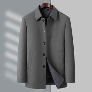 夹克派时尚 秋季 WL松翻领短男士 8809 克 新中老年休闲羊毛外套宽款