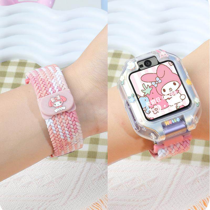 适用华为儿童手表编织磁吸表带5Pro/5X/4Pro/4X/3pro加长卡通弹力