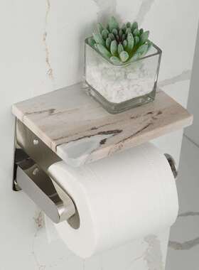 天然大理石手机纸巾置物架壁挂式卫生间卷纸架轻奢厕纸架