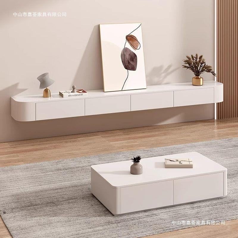 小森林庄电园电实木视柜奶油风GP悬空电视柜户型挂墙悬浮悬挂视柜