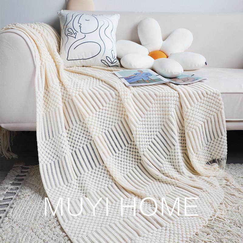 INS夏季薄款针织毯子北欧休闲 沙发毯民宿床搭巾床尾毯盖毯沙发毯
