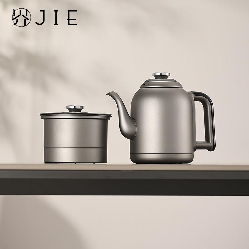纯钛岩板乌金石茶盘茶台嵌入式烧水壶暗装双孔全自动上水遥控泡茶