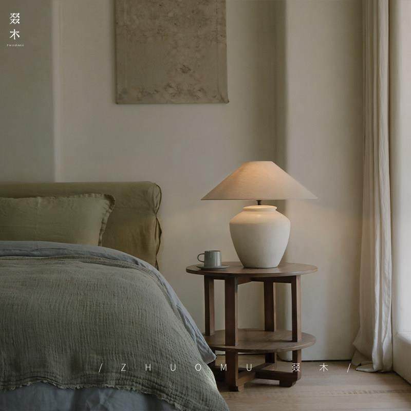 叕木|陶罐台灯/侘寂风新中式客厅书房装饰民宿覆古日式卧室床头灯,家装灯饰光源,装饰台灯,淘宝优惠券,粉丝福利购,淘宝优惠卷