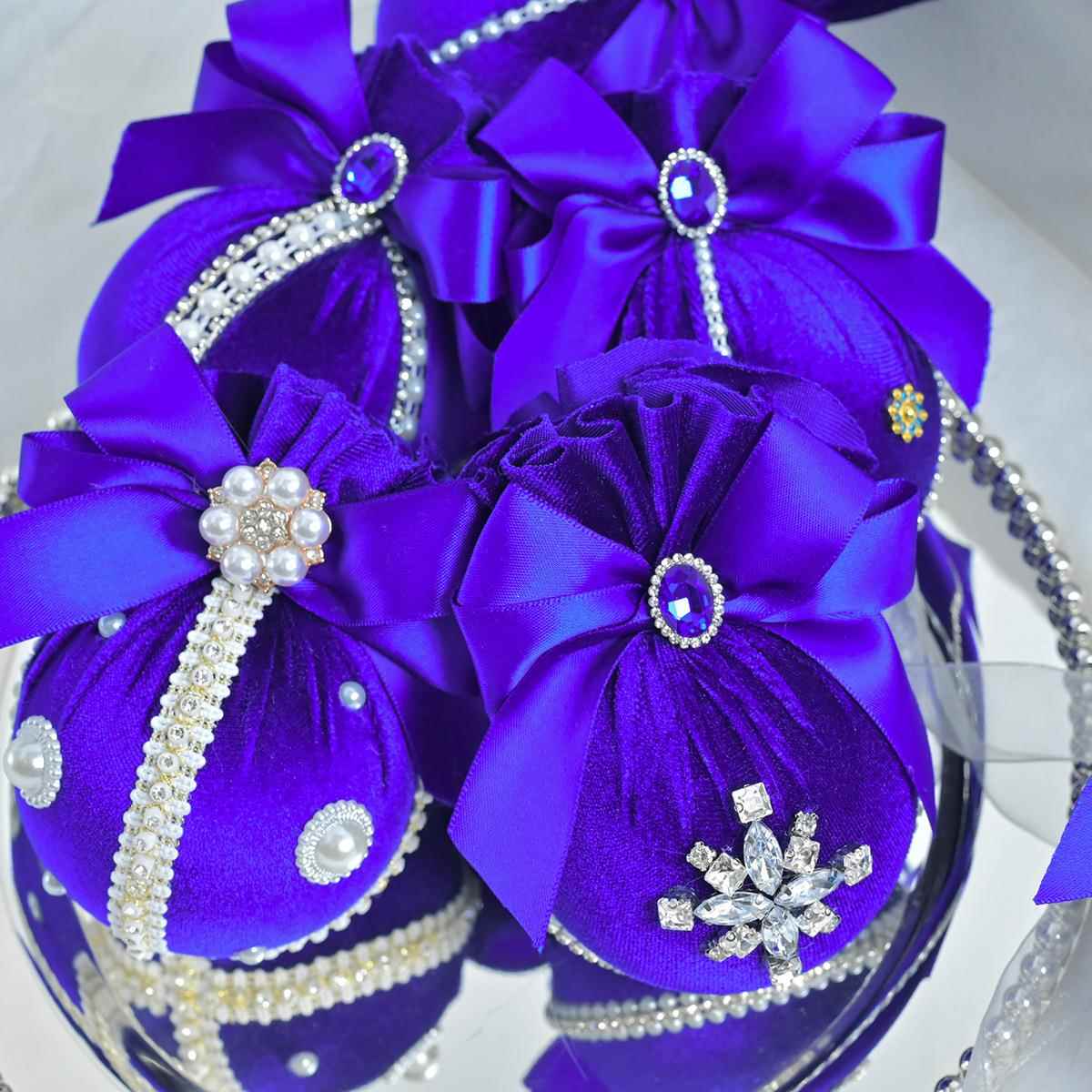 新款圣鹅树IAT挂饰8CM-6p诞cs天绒钻石布包圣诞球节庆场装地饰品