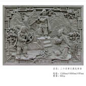 长方形文化背景墙砖雕 四合院墙面砖雕浮雕 仿古二十四孝砖雕 中式