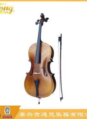 通灵 优质学生初学者大提琴 夹板哑光大提