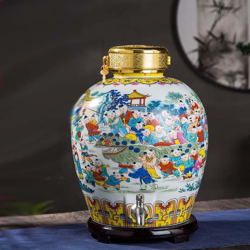 景德镇玉陶装罐瓷酒瓶AL717534存酒10斤50斤金满堂酒缸家用密封泡