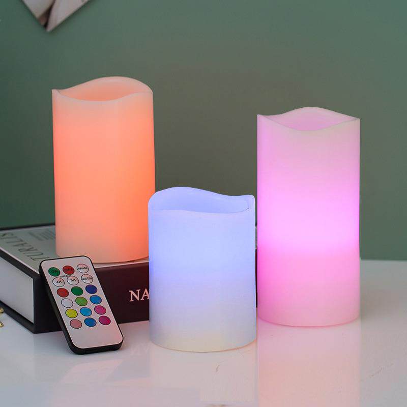波浪口七彩充电遥控led 电子蜡烛灯生日婚庆礼酒店用品剧本杀道具