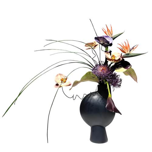样板房现代陶瓷花器电视柜装饰假花客厅洽谈桌面仿真花艺摆件花卉