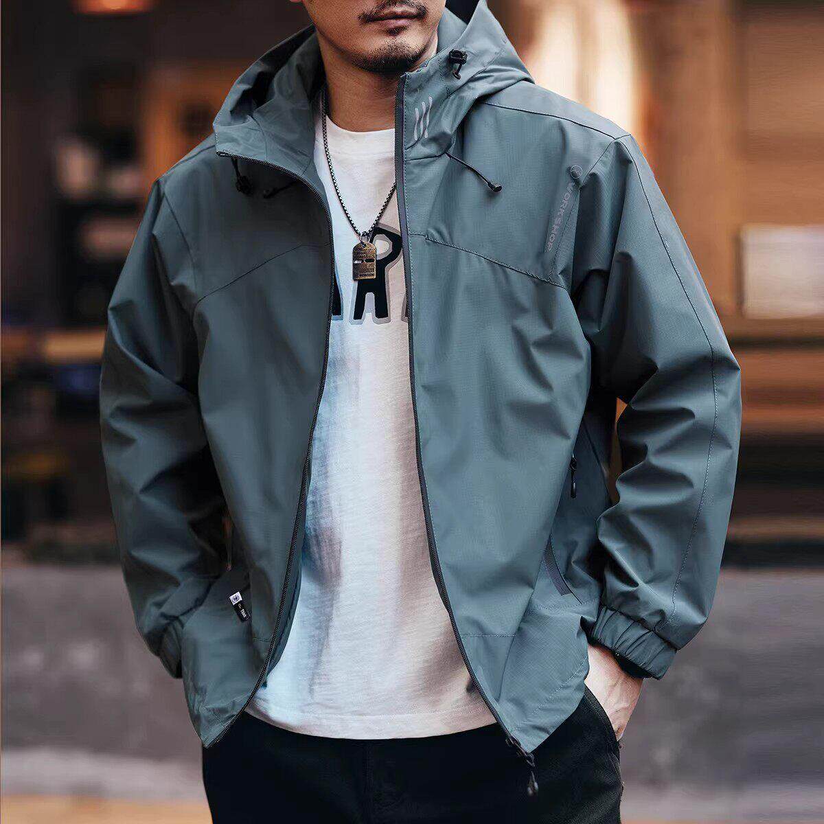 it Afternnaths潮牌！连帽冲锋衣男宽松休闲户外新款登山夹克外套