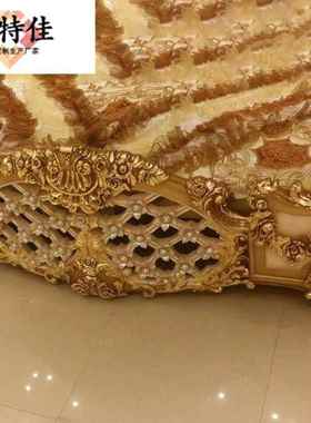 奢华式实木雕欧金箔床40108廷1.8米双人床主卧婚宫床别墅花床